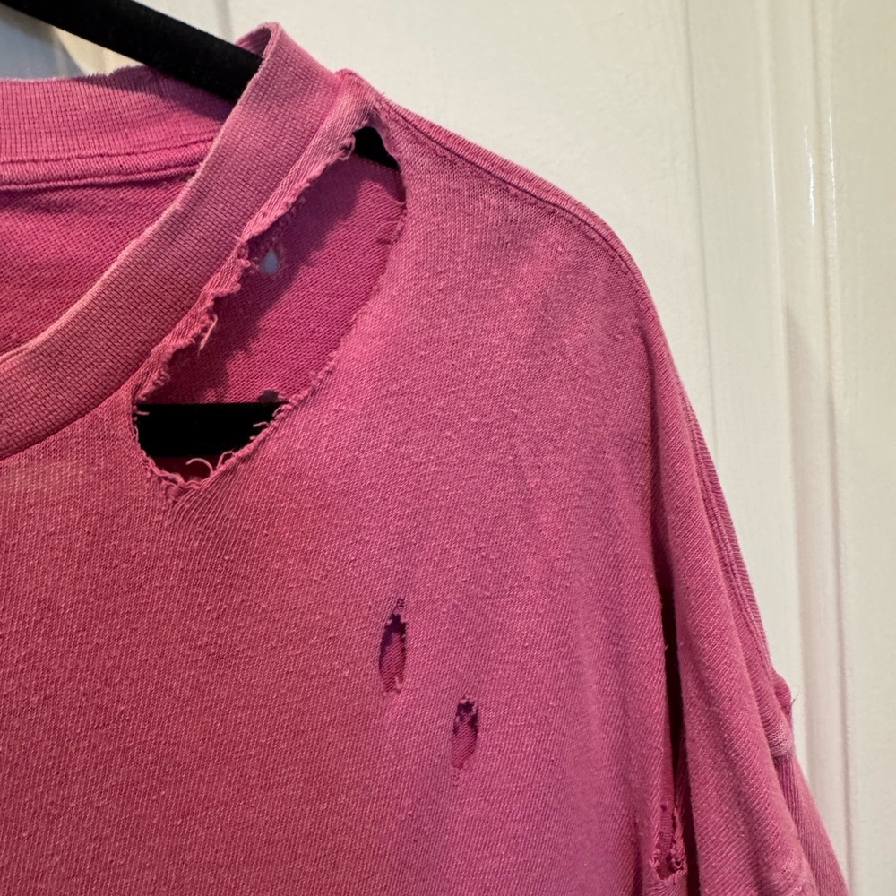 We The Free Pink Distressed Pocket Tee Size L - Picture 4 of 14